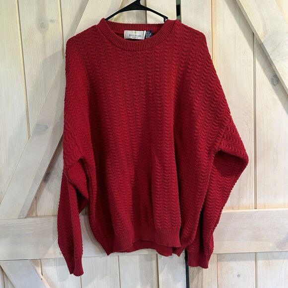 bill blass Other - Vintage Bill Blass Mens Sweater XL Chunky Knit Red Classic Grandpa Dad Christmas